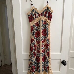 FARM Rio Sand Francesca Midi Dress